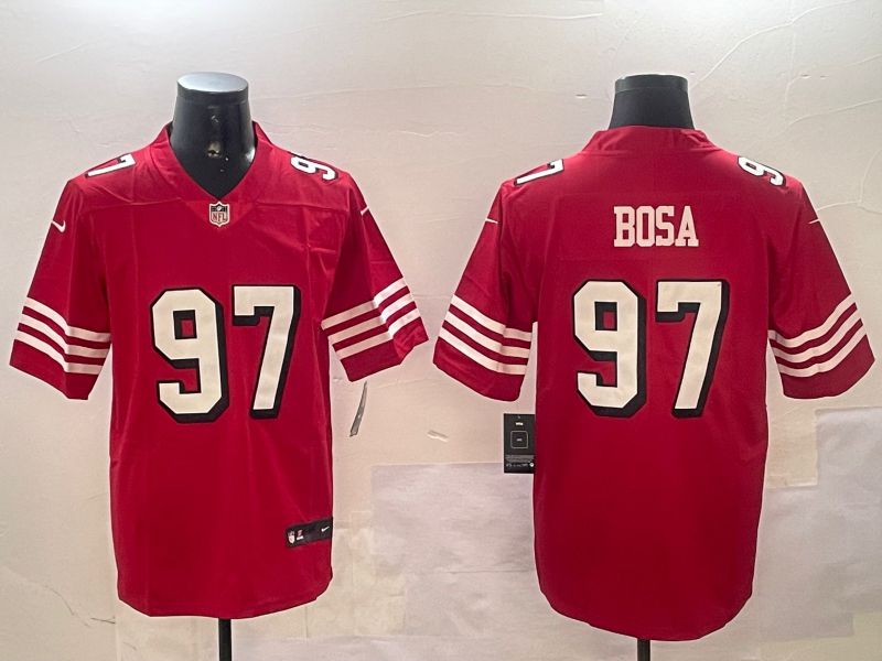 Men San Francisco 49ers #97 Bosa Red Throwback Second generation 2024 Nike Limited NFL Jersey style 1->san francisco 49ers->NFL Jersey